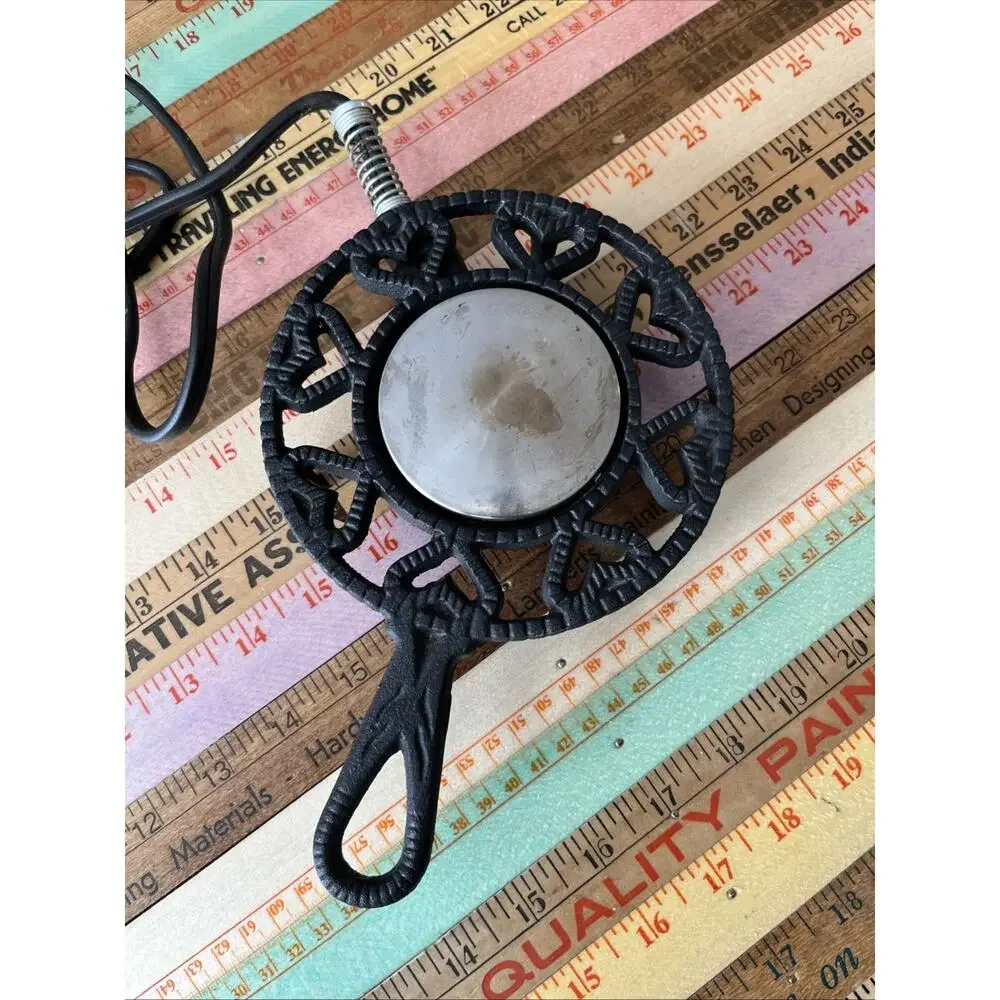 Vintage Crestmark Cast Iron Electric Food Warmer W/ Trivet Heart Design